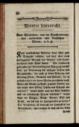 Vierter Unterricht.