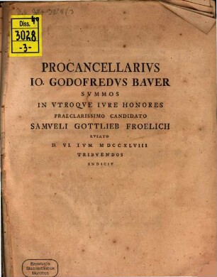 Programma de plebeiis, qua ratione feuda equestria comparare possint?