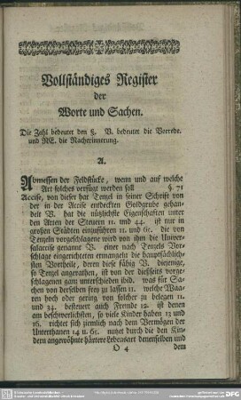 Vollständiges Register der Worte und Sachen