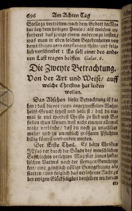 Die Zweyte Betrachtung. - Die Vierte Betrachtung.