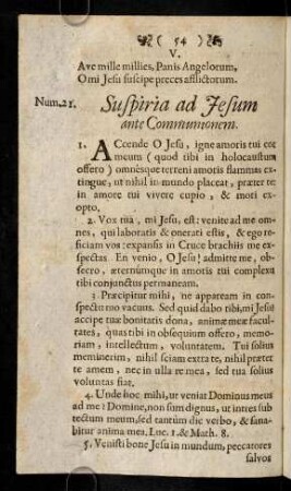 54-64, Num.21. Suspiria ad Jesum ante Communionem. - Num.22. Modus ministrandi viaticum