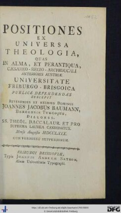 Positiones Ex Universa Theologia