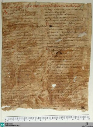 Eucherius, Interrogationes et Responsiones, Fragment - Cod. Aug. Fr. 101