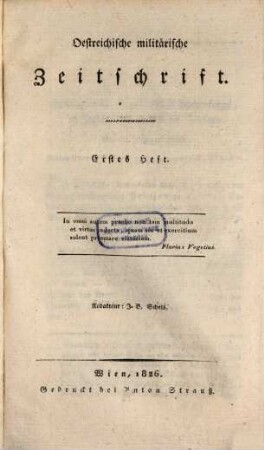 Oestreichische militärische Zeitschrift. 1826, 1