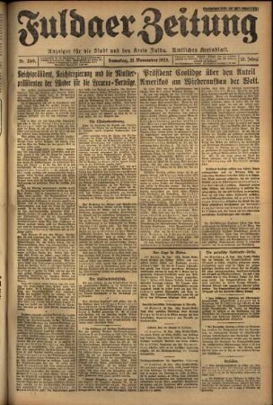 Ausgabe vom Samstag, den 21. November 1925.