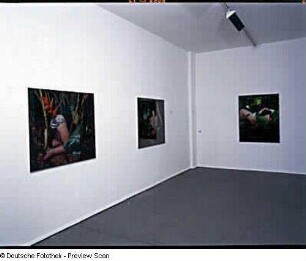 Raumaufnahme mit fotografischen Inszenierungen von Naomi Fisher