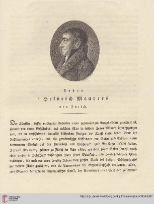 Leben Heinrich Maurers von Zürich