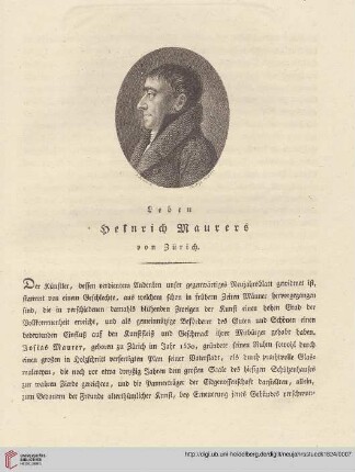 Leben Heinrich Maurers von Zürich
