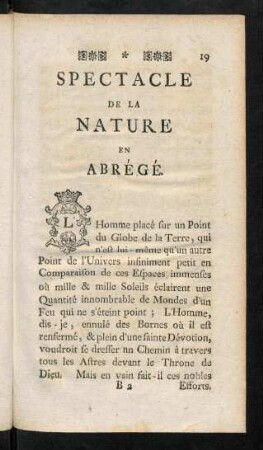 19-88, Spectacle De La Nature En Abrégé.