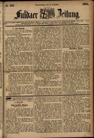 Ausgabe vom Donnerstag, den 02. Oktober 1884.