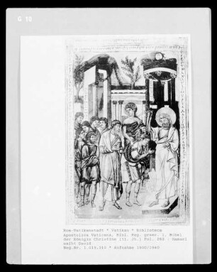 Bibel der Königin Christine — Samuel salbt David, Folio 263?