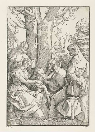 Heilige Familie mit Joachim und Anna unter dem Baum