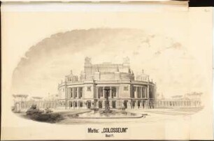 Opernhaus am Lützowplatz, Berlin Schinkelwettbewerb 1883: Perspektivische Ansicht von N
