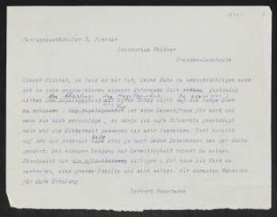 Brief von Gerhart Hauptmann an Samuel Fischer an S.-Fischer-Verlag 