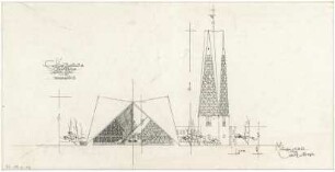 Gsaenger, Gustav; München - Bogenhausen; Ev. Kirche, Parkstadt III. - Vorprojekt 2 (Schnitt)