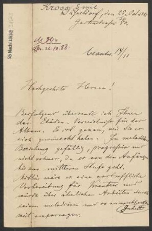 Brief an B. Schott's Söhne : 25.10.1888