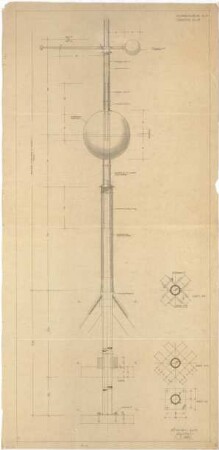 Gsaenger, Gustav; München, Gabelsbergerstr.; St. Markus, Umbau und Neugestaltung - Turmspitze (Ansicht, Schnitte)
