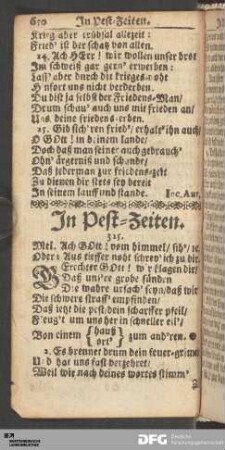 In Pest-Zeiten.