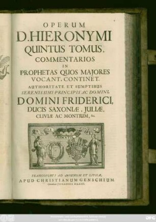 5: Commentarios In Prophetas Quos Maiores Vocant, Continet