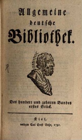 Allgemeine deutsche Bibliothek. 110. 1792