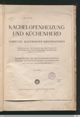 Kachelofenheizung und Küchenherd : Sammlung ausgewählter Konstruktionen