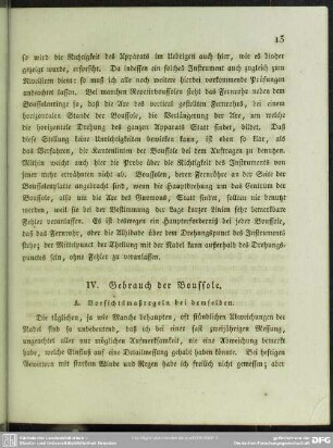 IV. Gebrauch der Boussole