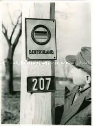Grenzpfahl an der Oder-Neisse-Grenze