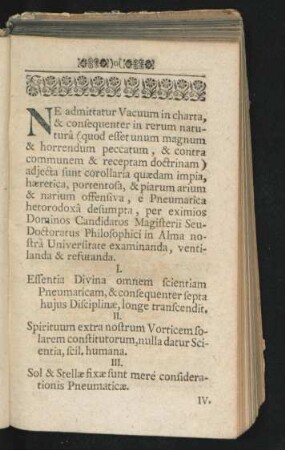 Ne admittantur Vacuum in charta, & consequenter in rerum natura ...