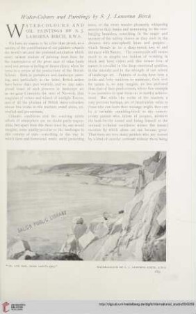 Vol. 55 (1915) = No. 219: Water-colours and oil paintings by S.J. Lamorna Birch, R.W.S.