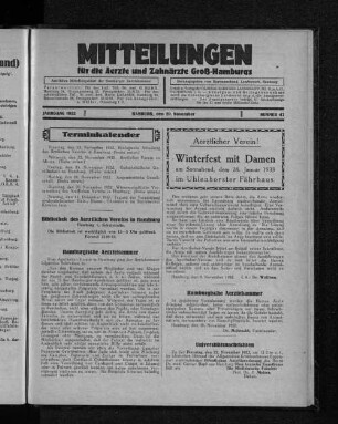 Jahrgang 1932, Hamburg, den 20. November, Nummer 47