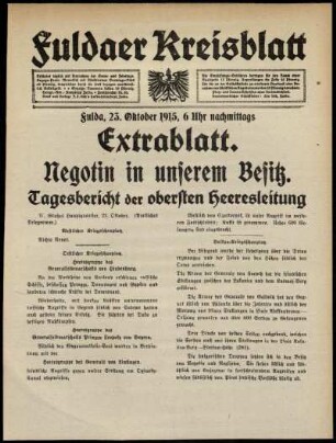Ausgabe vom Samstag, den 23. Oktober 1915.