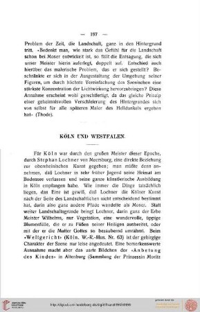 Dritter Teil: Der Sieg des neuen Sehens (1430-1460), Köln und Westfalen