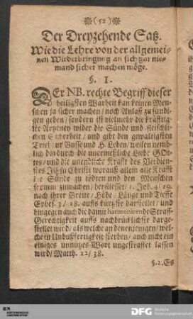 Der Dreyzehende Satz.