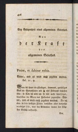406-428, Bey Gelegenheit eines allgemeinen Gebethes.