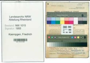 Entnazifizierung Friedrich Kaempgen , geb. 11.03.1920 (Lehrer)