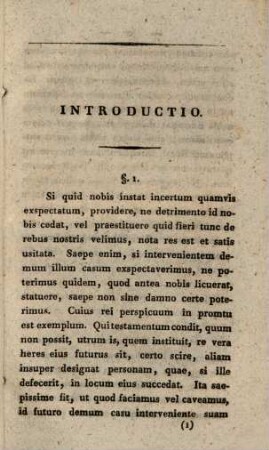De eo quod in litibus sub conditione fieri debet : Eventual Maxime ; Commentatio I.