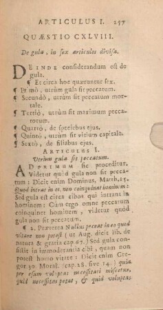Quaestio CXLVIII. De gula, in sex articulos divisa.