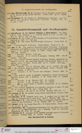 VI. Sakrit-Grammatik und -Lexikographie (Nr. 1557 - 1740)