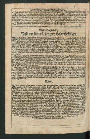 Lebens-Beschreibung Mosis und Aarons, der zwey GOtt-Gefälligen