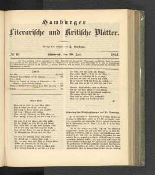 No. 61. 30. Juli 1851