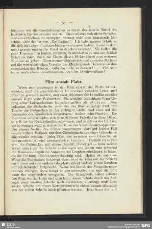 Film anstatt Platte