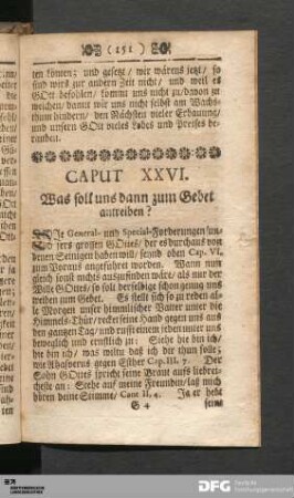 Caput XXVI. Was soll uns dann zum Gebet antreiben?