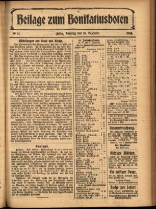 Zweite Ausgabe vom Sonntag, den 18. Dezember 1904.