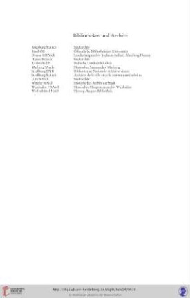 Bibliotheken und Archive