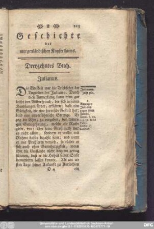 Dreyzehntes Buch. Julianus.