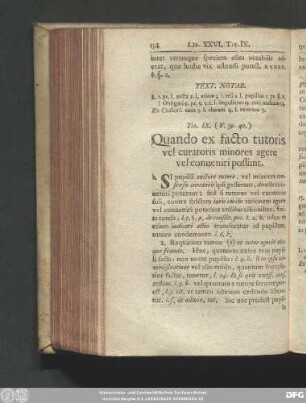 Tit. IX. (V. 39. 40.) Quando ex facto tutoris vel curatoris minores agere vel conveniri possunt.