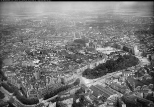 Leipzig, Innenstadt, Neues Rathaus, Thomaskirche, Hauptbahnhof, Lennéanlage