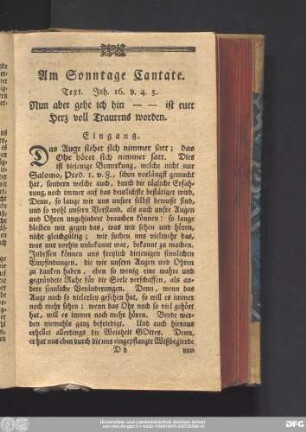 Am Sonntage Cantate. Text. Joh. 16. v. 4. 5.