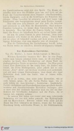 Der Hydrochinon-Entwickler