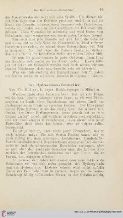Der Hydrochinon-Entwickler